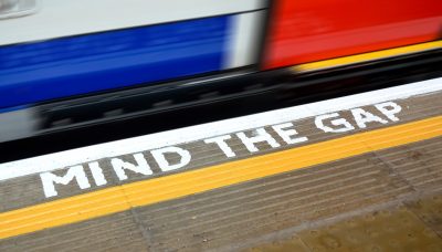 Mind the Gap warning on London Underground platform
